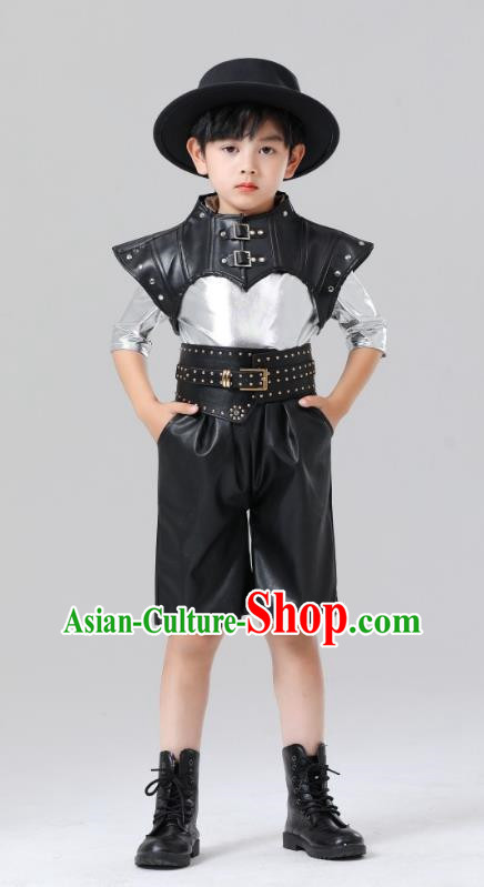Children Metaverse Costume Boys And Girls Technology Sense Costume Silver Warrior Cool Sci Fi Catwalk Fashion Costume
