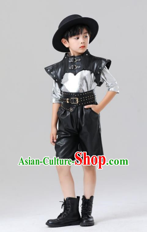 Children Metaverse Costume Boys And Girls Technology Sense Costume Silver Warrior Cool Sci Fi Catwalk Fashion Costume