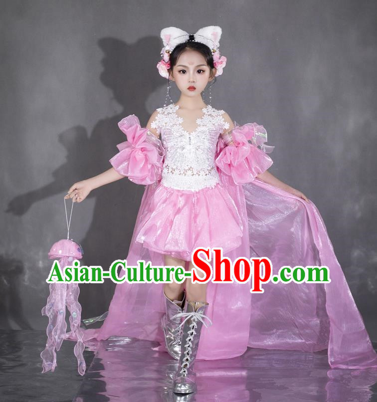 Girls Pink Fairy Dress Dress Spring Equinox Sea Of Flowers Catwalk Catwalk Sweet Dress