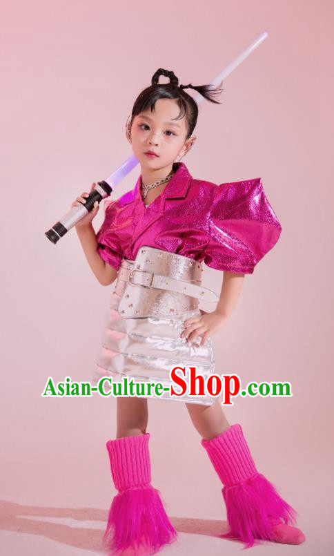 Girls Tech Sensing Trendy Clothing Yuan Universe Wind Model Catwalk Punk Cyber Pink Future Wind Children Costumes