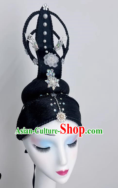 Chinese Classical Dance Headdress Dance Drama Yuren Zhaojun Costume Wig Hair Plays A Performance Drama Jewelry Headdress