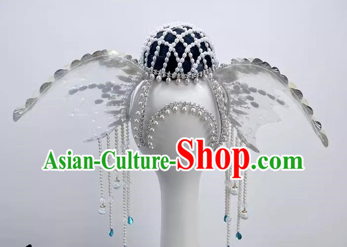 Modern Dance Mermaid Dance Headdress New Heavy Industry Beaded Tassel Forehead Chain Exotic Dance Headdress