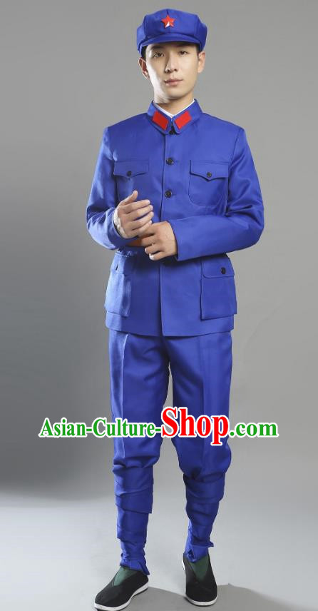 Red Army Uniform Anti Performance Sapphire Blue Suit