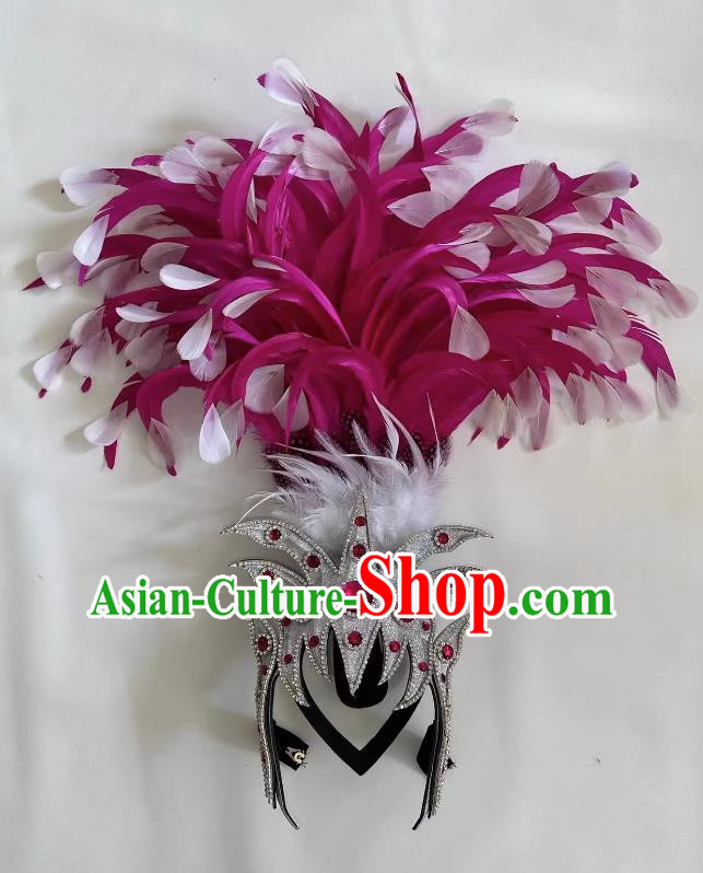 Rose Red Opening Dance Performance Feather Headdress Dance Team Samba Carnival Halloween