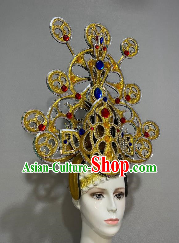 Spring Festival Gala Opening Dance Show Feather Headdress Dance Team Samba Costume Carnival Halloween
