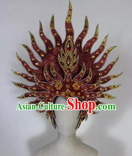 Red Opening Dance Show Headdress Dance Team Samba Mardi Gras Halloween