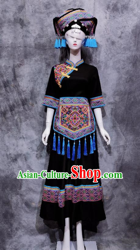 Black Clothes Zhuang Costumes Guangxi March 3 Ethnic Minority Costumes Performance Costumes