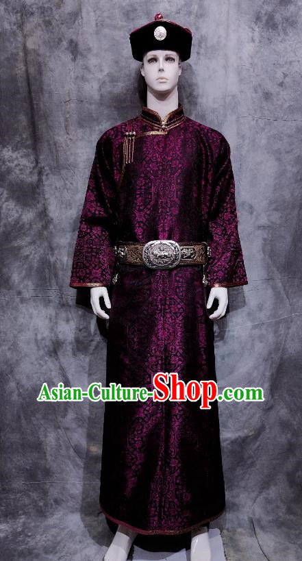 Mongolian Men Clothing Solo Swan Goose Mongolian Robe Daily Life Minority Performance Clothing