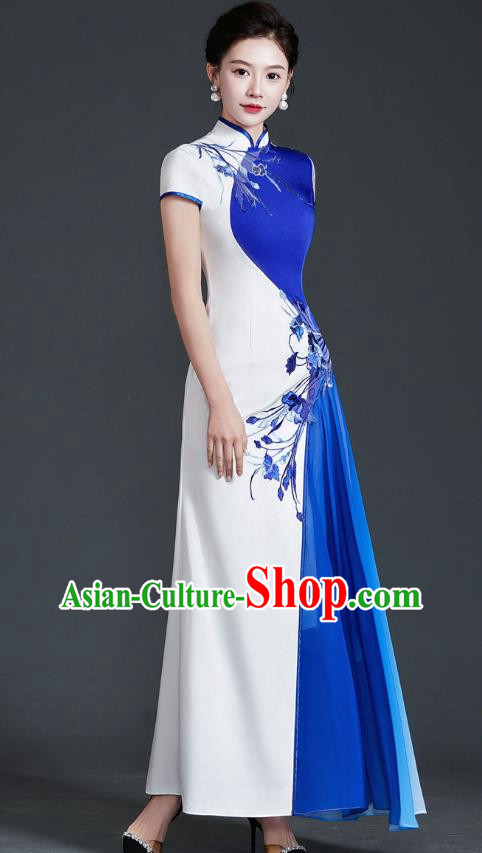 Top Catwalk Cheongsam Evening Dress Young Annual Meeting Model Team Temperament Costume