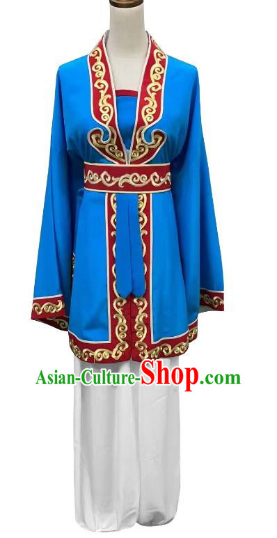 Men Lake Blue Huangmei Opera Couple Watching Lantern Opera Costumes Huadan Opera Costumes Ancient Costumes Performance Costumes