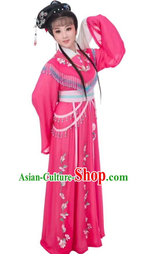 Rose Red Huadan Costume Yue Opera Miss Xiaodan Costume Chinese Style Ancient Costume