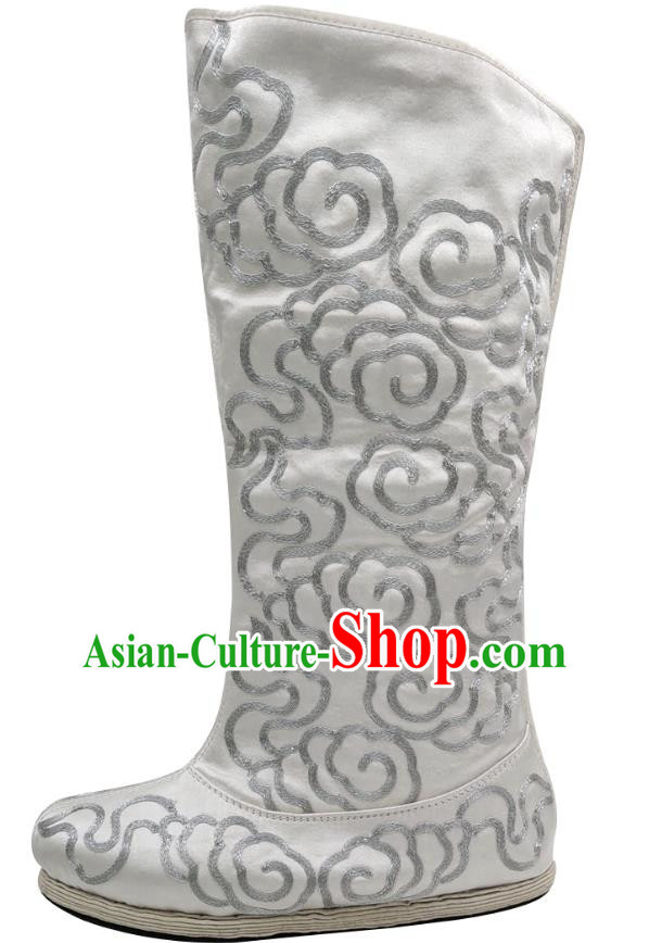 High Boots Opera High Top Samurai Boots Embroidered Flat Facing Boots
