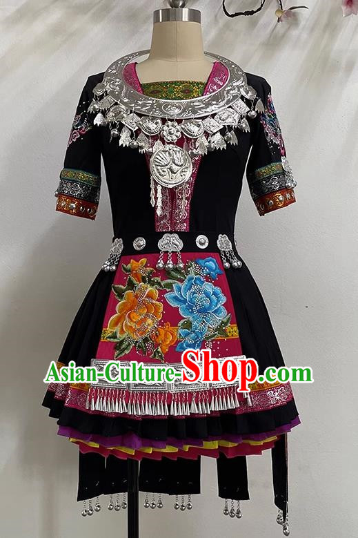 National Dance Costume Miao Golden Pheasant Dazzle Beauty Dance Costume Art Test Practice Folk Dance Costume Performance Costume
