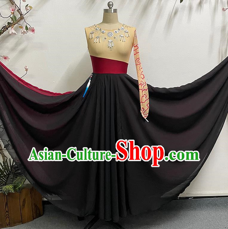 Peacock Dance Big Swing Practice Skirt Practice Clothing Solo Dance Performance Clothing Yikao Xishuangbanna Flower Waist Dai Dance