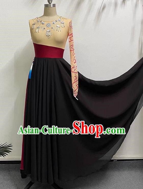 Peacock Dance Big Swing Practice Skirt Practice Clothing Solo Dance Performance Clothing Yikao Xishuangbanna Flower Waist Dai Dance
