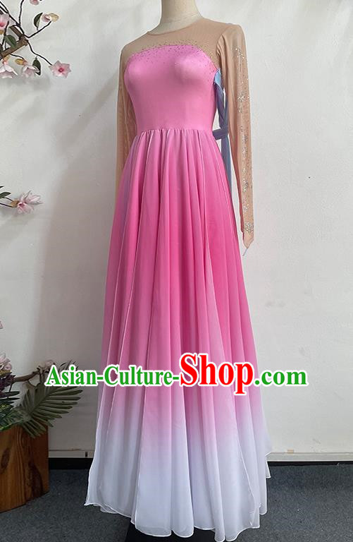 China Classical Dance Yunshang V. Style of Solo Dance Performance Clothing Large Skirt Slim Performance Clothing Female Art Examination Clothing