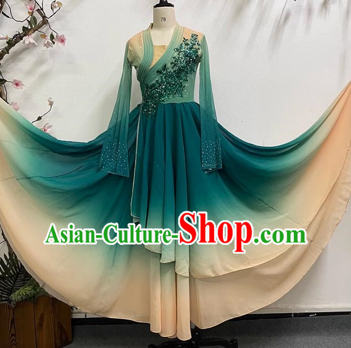 China Classical Dance Clothing Female Elegant Self Cultivation Large Skirt Gradient Color Performance Clothing Art Examination Clothing Performance Clothing