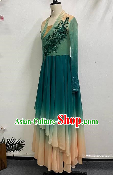 China Classical Dance Clothing Female Elegant Self Cultivation Large Skirt Gradient Color Performance Clothing Art Examination Clothing Performance Clothing