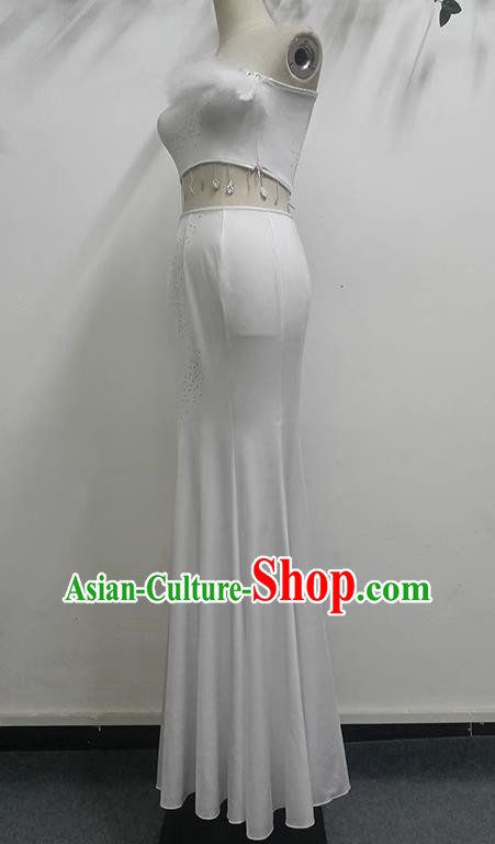 Taoli Cup Repertoire Yuebird Performance Costume Peacock Dance White Fishtail Skirt Bag Hip Art Test Female Dai Dance Costume