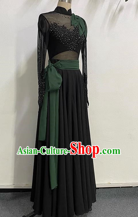 China Classical Elegant Long Skirt Big Swing Self Cultivation Practice Skills Test Dance Modern Performance Clothing Female