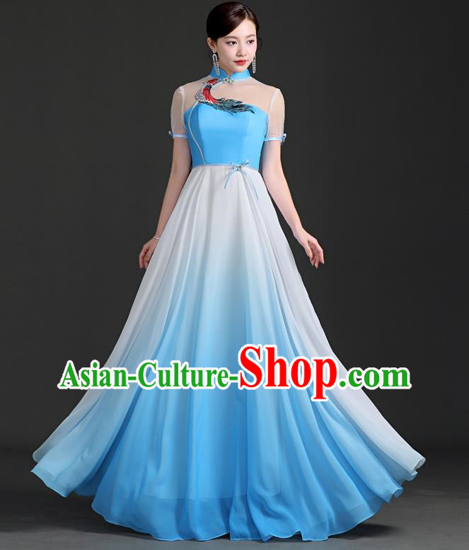 Chinese Design Improved Catwalk Cheongsam Costumes Chorus Performance Dress Adult Dress