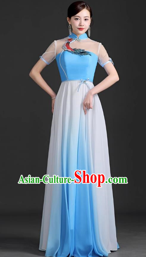 Chinese Design Improved Catwalk Cheongsam Costumes Chorus Performance Dress Adult Dress