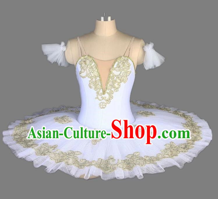White Tutu Skirt Four Little Swan Lake Children Tutu Gauze Skirt Competition Shows Adult Ballet Costumes