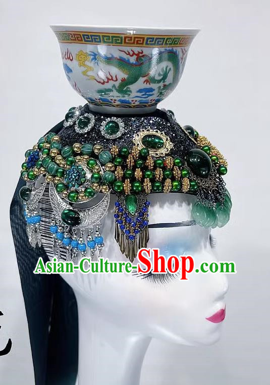 Mongolian Hat Hometown Mellow Dance Performance Props Top Bowl Dance Headdress Ladies Children Jewelry Hair Accessories