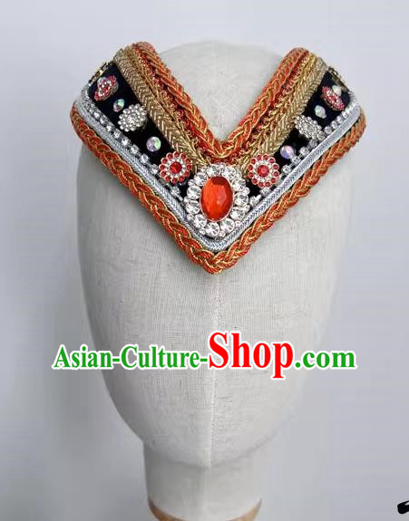 Mongolian Ethnic Dance Performance Headdress Pure Handmade Custom Art Test Performance Dance Supplies