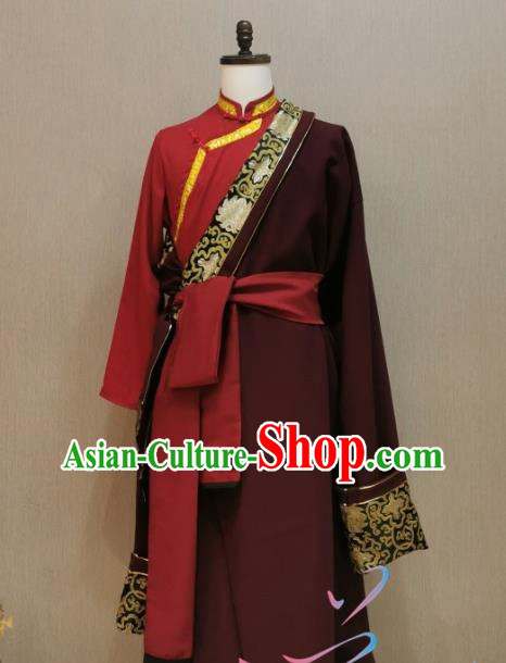 Tibetan Clothing Men Traditional Tibetan Robe Clothing Spring and Autumn National Clothing