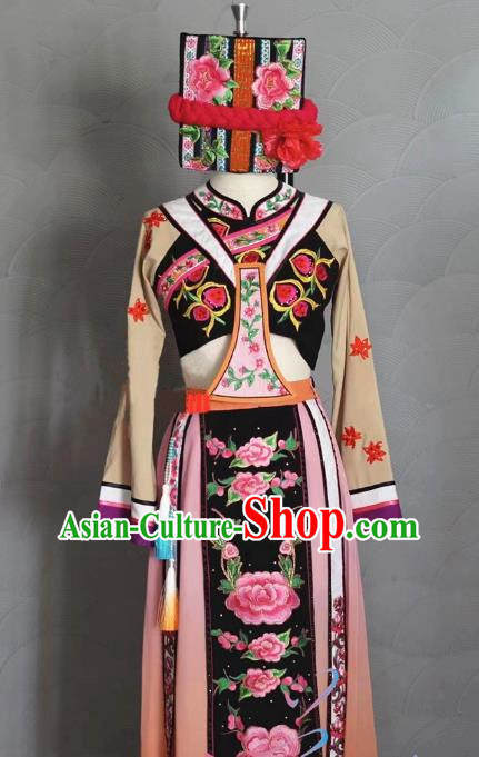 Qiang Nationality One Basket Autumn Dance Clothes Taoli Cup One Louqiu Ethnic Minority Art Examination Clothes