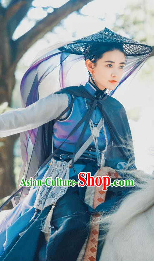 Wuxia TV Series Fei Hu Wai Zhuan Yuan Zi Yi Clothing China Ancient Heroic Woman Costumes Qing Dynasty Female Outfit