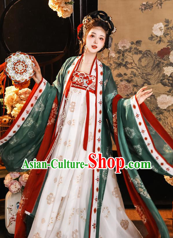 China Traditional Court Hanfu Dress Tang Dynasty Palace Woman Clothing Ancient Royal Empress Costumes