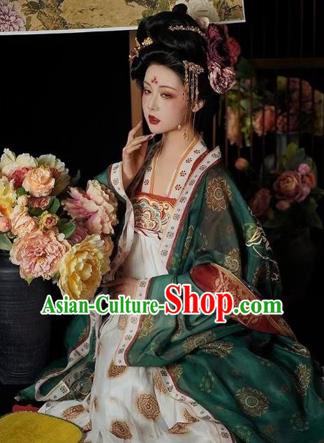China Woman Red Hanfu Dress Tang Dynasty Imperial Consort Clothing Ancient Royal Empress Costumes