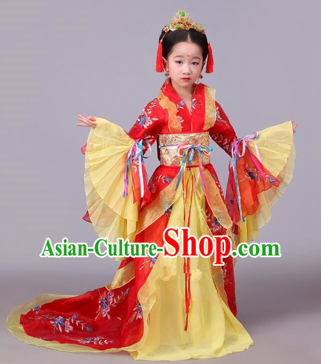 Chinese Tang Dynasty Princess Clothing Children Hanfu Dress Ancient Fairy Costumes