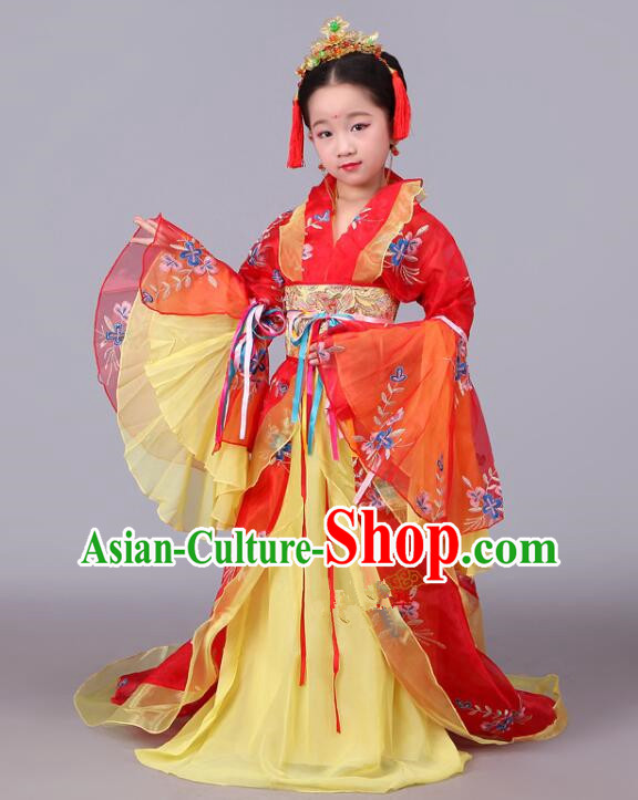 Chinese Tang Dynasty Princess Clothing Children Hanfu Dress Ancient Fairy Costumes