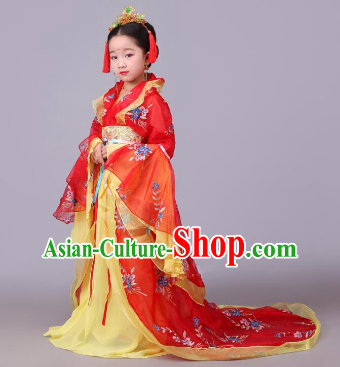 Chinese Tang Dynasty Princess Clothing Children Hanfu Dress Ancient Fairy Costumes