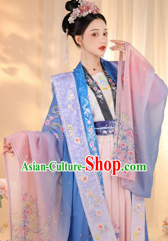 China Song Dynasty Imperial Consort Clothing Ancient Royal Empress Costumes Traditional Palace Hanfu Dress Complete Set