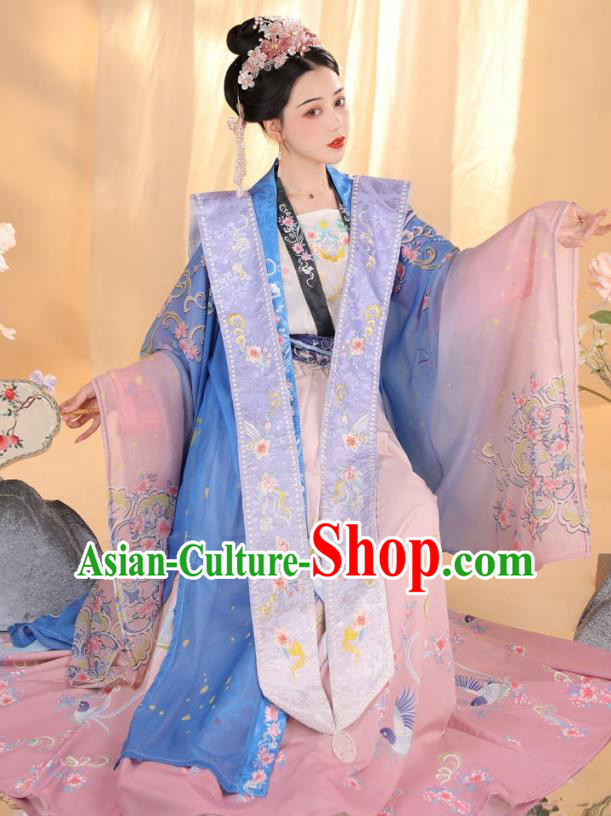 China Song Dynasty Imperial Consort Clothing Ancient Royal Empress Costumes Traditional Palace Hanfu Dress Complete Set