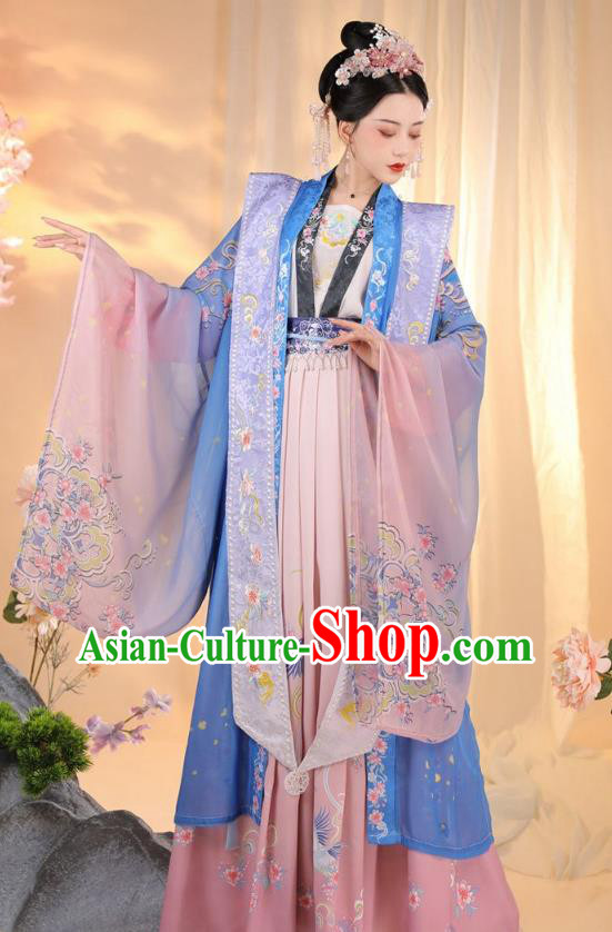 China Song Dynasty Imperial Consort Clothing Ancient Royal Empress Costumes Traditional Palace Hanfu Dress Complete Set