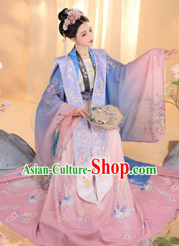 China Song Dynasty Imperial Consort Clothing Ancient Royal Empress Costumes Traditional Palace Hanfu Dress Complete Set