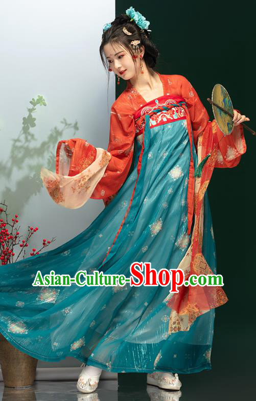 China Ancient Palace Lady Costumes Traditional Woman Hanfu Ruqun Dress Tang Dynasty Clothing