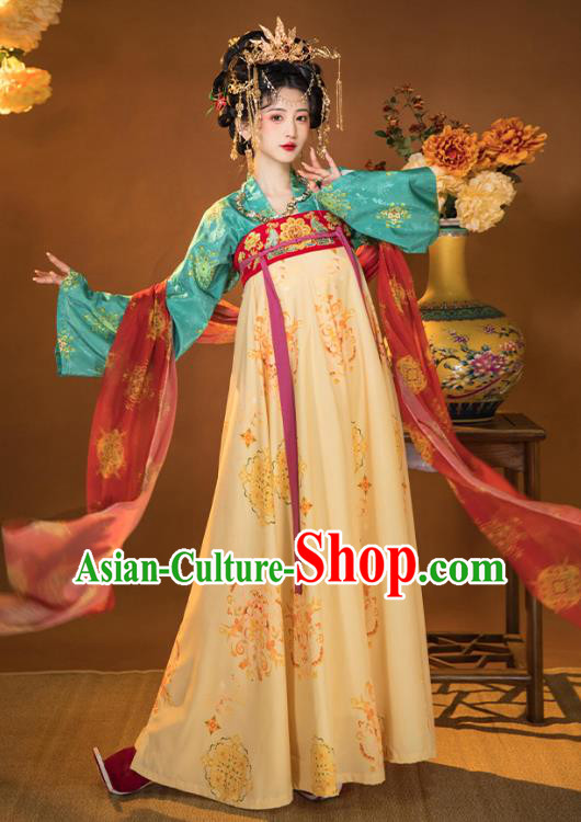 China Ancient Palace Woman Costumes Traditional Ruqun Hanfu Dress Tang Dynasty Empress Clothing