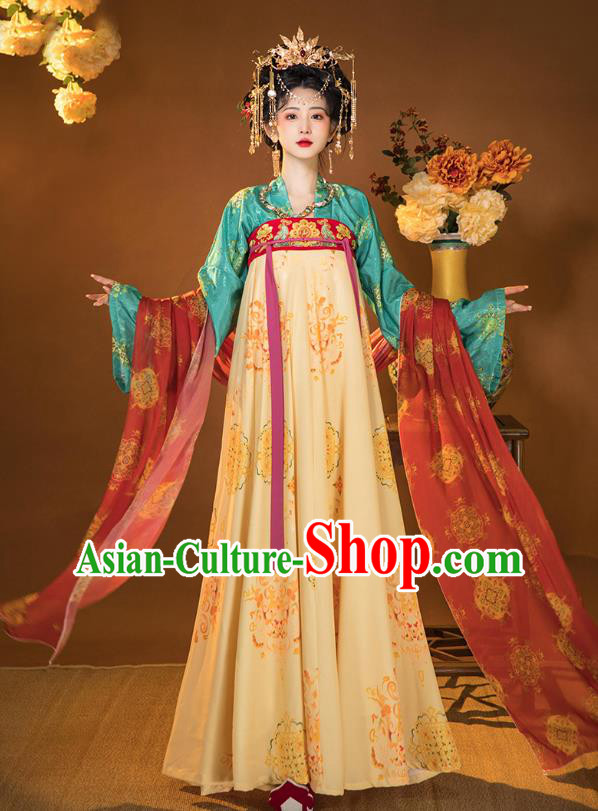 China Ancient Palace Woman Costumes Traditional Ruqun Hanfu Dress Tang Dynasty Empress Clothing