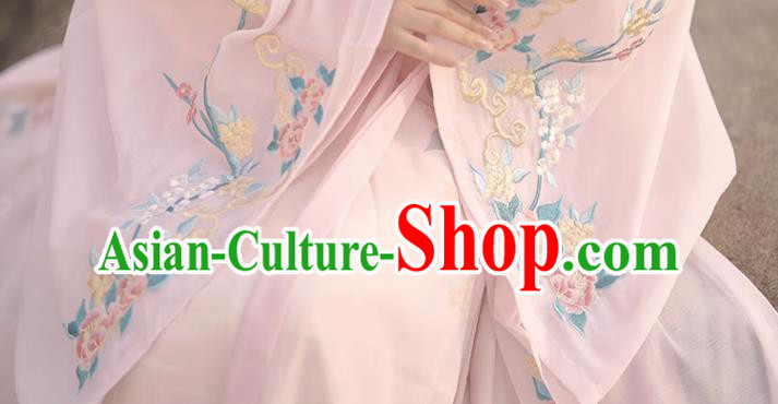 China Ancient Noble Lady Clothing Traditional Woman Pink Hanfu Dress Song Dynasty Princess Costumes