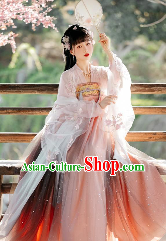 China Traditional Ruqun Hanfu Dress Song Dynasty Young Woman Costumes Ancient Royal Princess Clothing