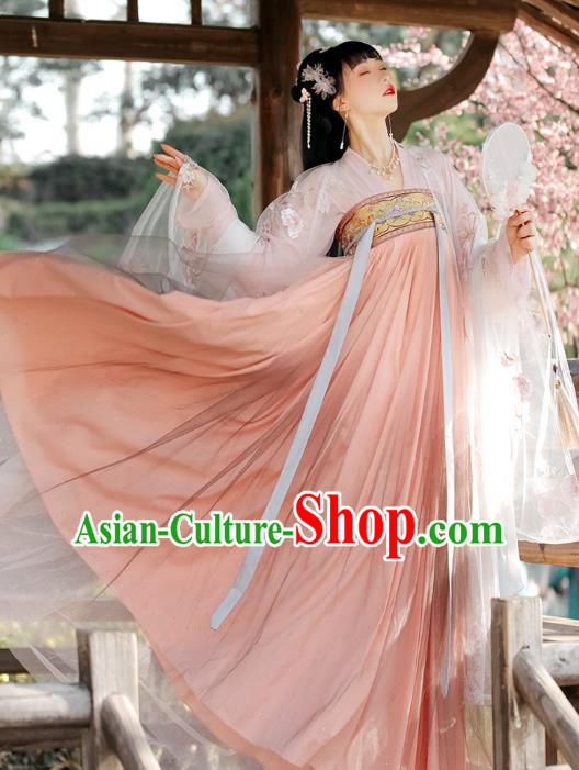China Traditional Ruqun Hanfu Dress Song Dynasty Young Woman Costumes Ancient Royal Princess Clothing