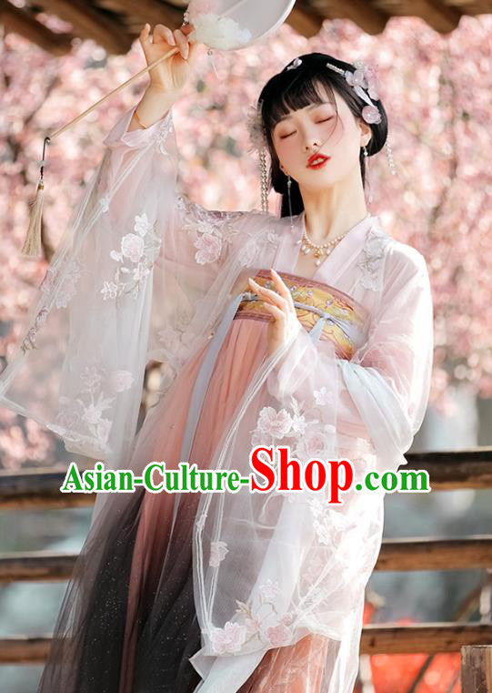 China Traditional Ruqun Hanfu Dress Song Dynasty Young Woman Costumes Ancient Royal Princess Clothing