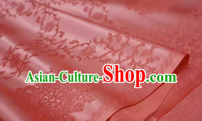 China Traditional Brocade Fabric Hanfu Ancient Costume Cloth Watermelon Red Drapery