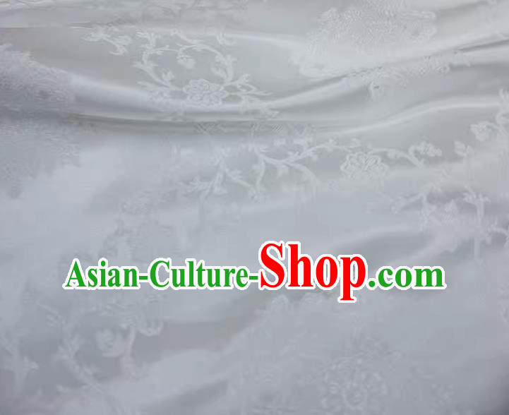 China White Drapery Traditional Brocade Fabric Hanfu Ancient Costume Cloth